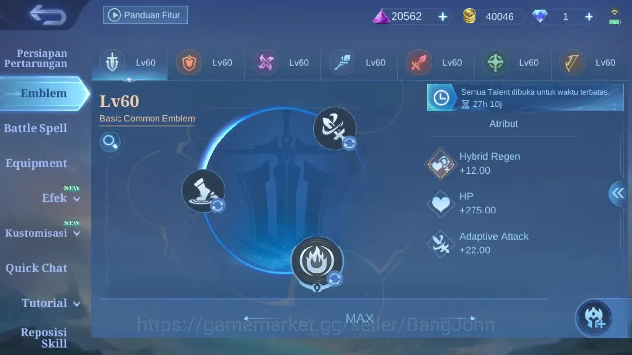 Mobile Legends: Bang Bang Accounts GLOBAL Hero 109 Skin 203 | Sasuke | Aspirant Chang image 9