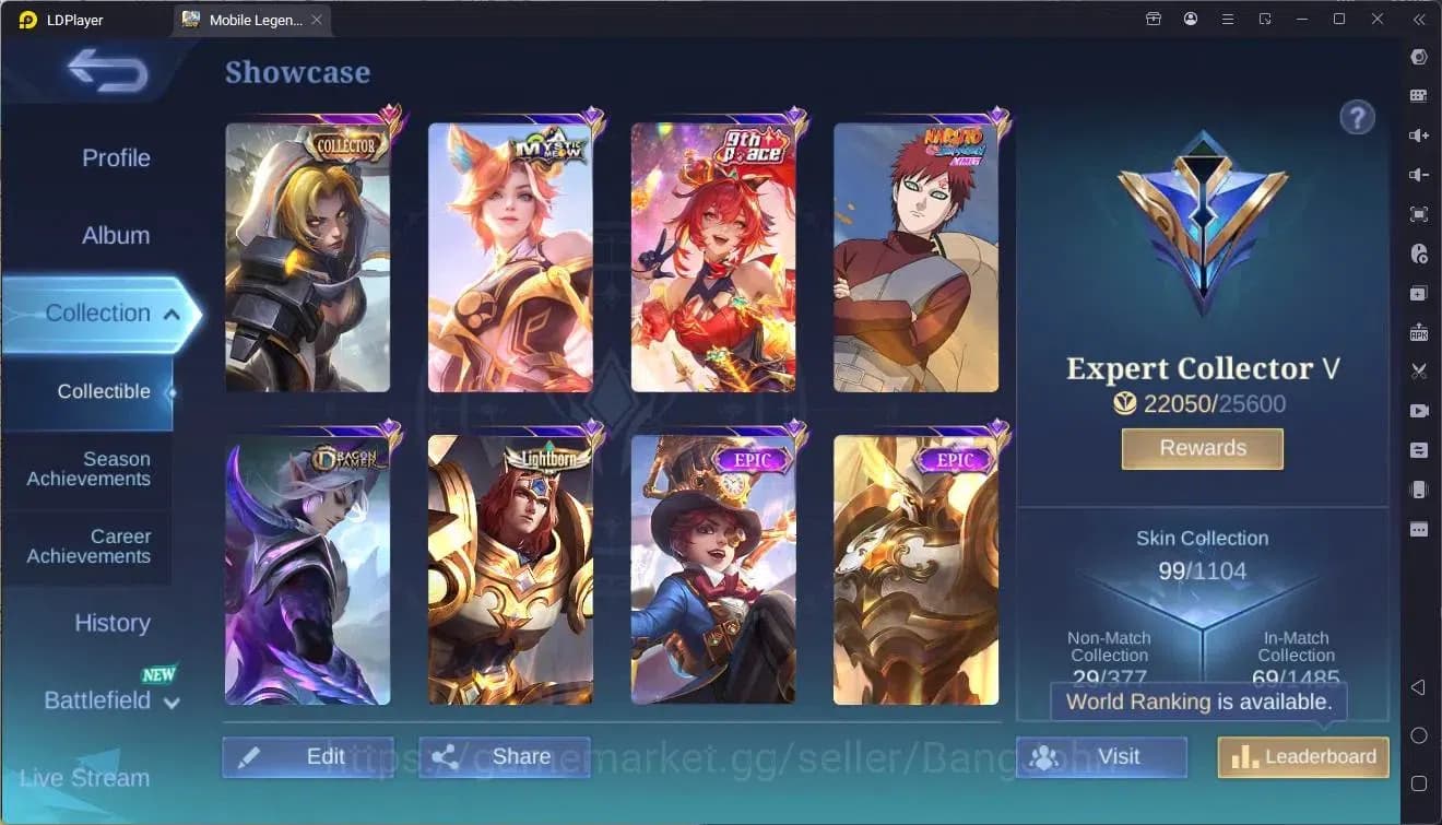 Mobile Legends: Bang Bang Accounts Global|Hero 74|Skin 99|Expert|CC Natalia|Naruto Va image 20