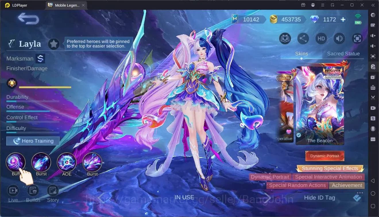 Mobile Legends: Bang Bang Accounts Global|Hero 132 Skin 446|Mega|Legend Layla,Lunox,M image 14