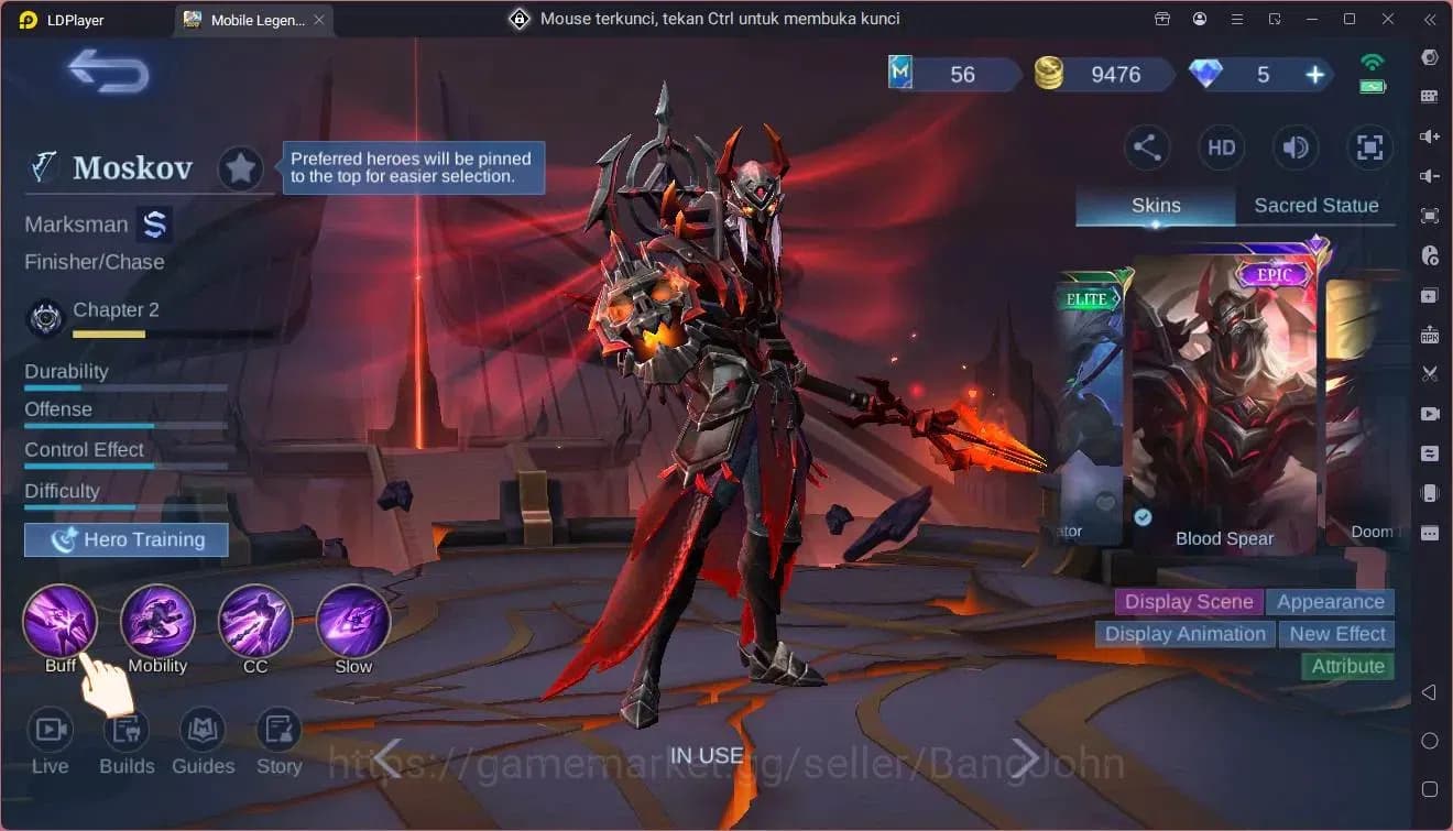 Mobile Legends: Bang Bang Accounts Global|Hero 76|Skin 119|Expert|Prime Granger|CC Na image 1