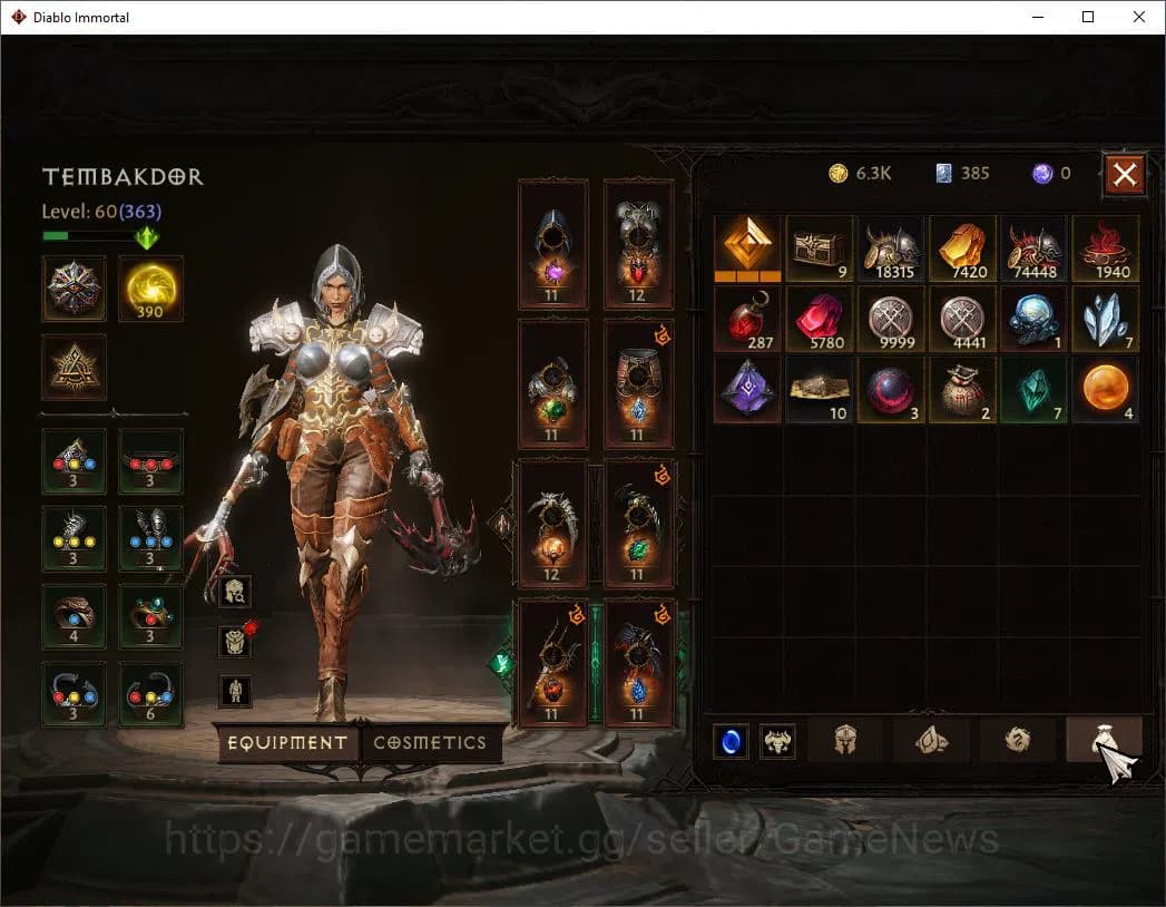 Diablo Immortal Accounts NA-High Heaven|Lv60(363)Demon Hunter |30K CR|Reso image 8