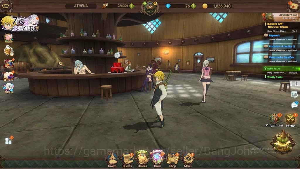 The Seven Deadly Sins: Grand Cross Accounts Global|3.4M CC|12 collab Re-zero+FF+Overlord|3 LR image 1