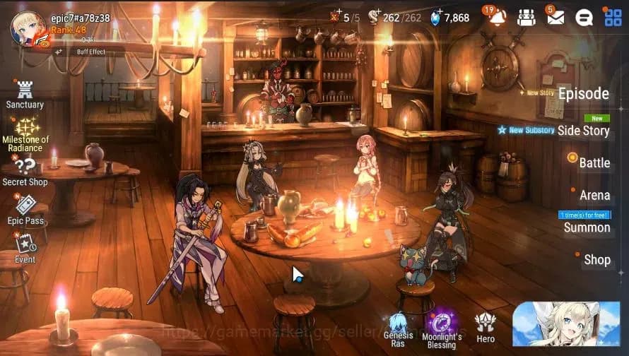 Epic Seven Accounts GLOBAL|UnVerif|5 ML(LW Peira,US Choux,CPavel,RRoan image 1