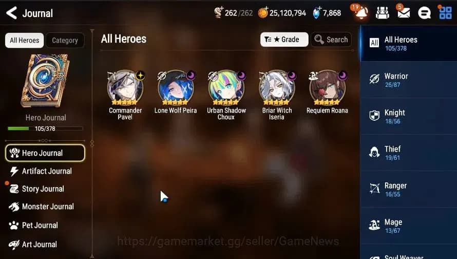 Epic Seven Accounts GLOBAL|UnVerif|5 ML(LW Peira,US Choux,CPavel,RRoan image 4