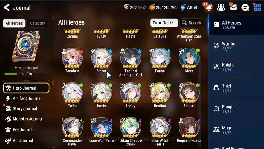 Epic Seven Accounts GLOBAL|UnVerif|5 ML(LW Peira,US Choux,CPavel,RRoan image 6