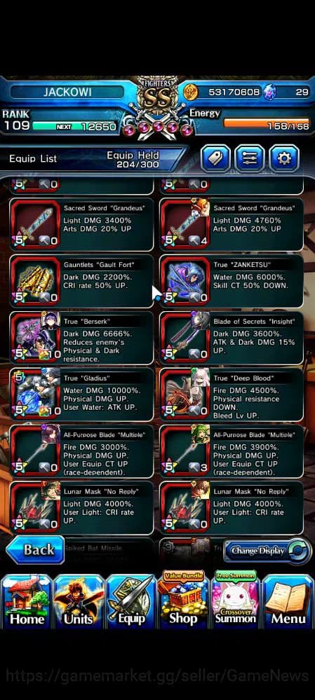 Grand Summoners Accounts Global|Rank 109|43 RGB|25 Ascend|InumutaTW,RoyTW,S image 15