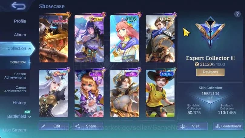 Mobile Legends: Bang Bang Accounts Hero 79|Skin 155|Tranformer Roger,Kagura[Annual St image 3
