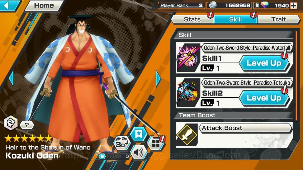 One Piece Bounty Rush Accounts GLOBAL | EX2 | MAX 1 | oden, Fujitora ISSHO, VEGAP image 3