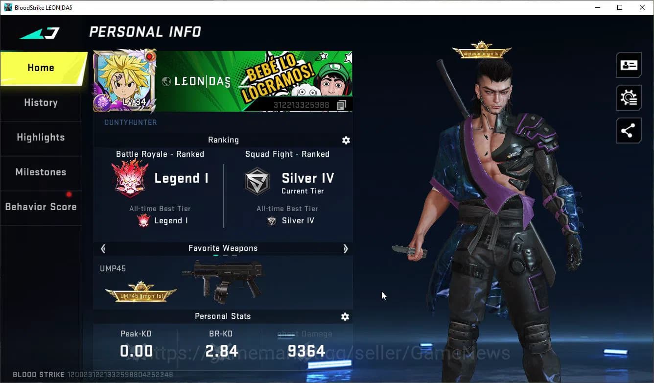 Blood Strike Accounts ASIA|Collab 7DS (Karl98,QBZ95), BLEACH Byakuya+1 U image 1