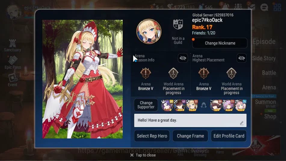 Epic Seven Accounts GLOBAL Unverif| Starter |1 ML (Mediator Kawerik)+F image 1