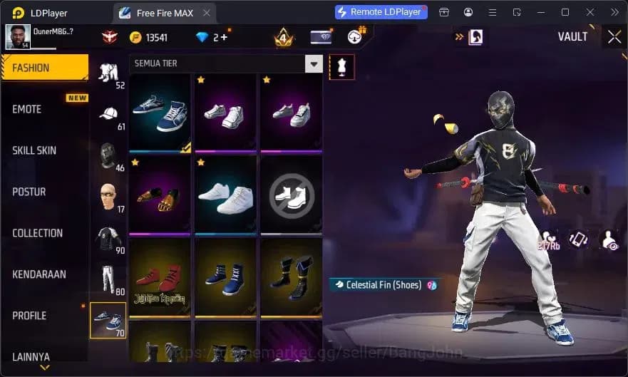 Free Fire Accounts Indonesia | Vault 90 | EVO XM8-Destiny Guardian| E image 14