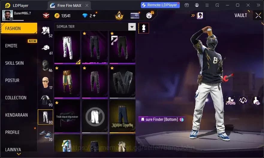 Free Fire Accounts Indonesia | Vault 90 | EVO XM8-Destiny Guardian| E image 15