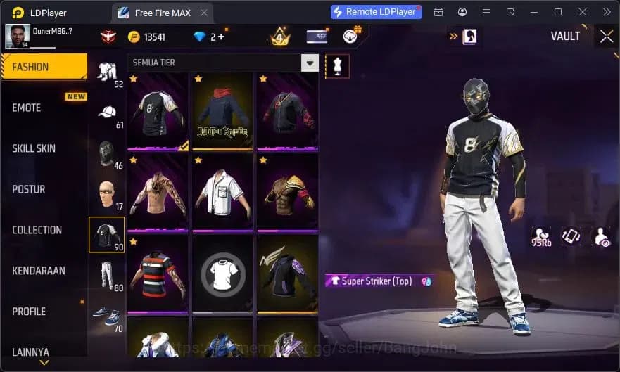Free Fire Accounts Indonesia | Vault 90 | EVO XM8-Destiny Guardian| E image 16