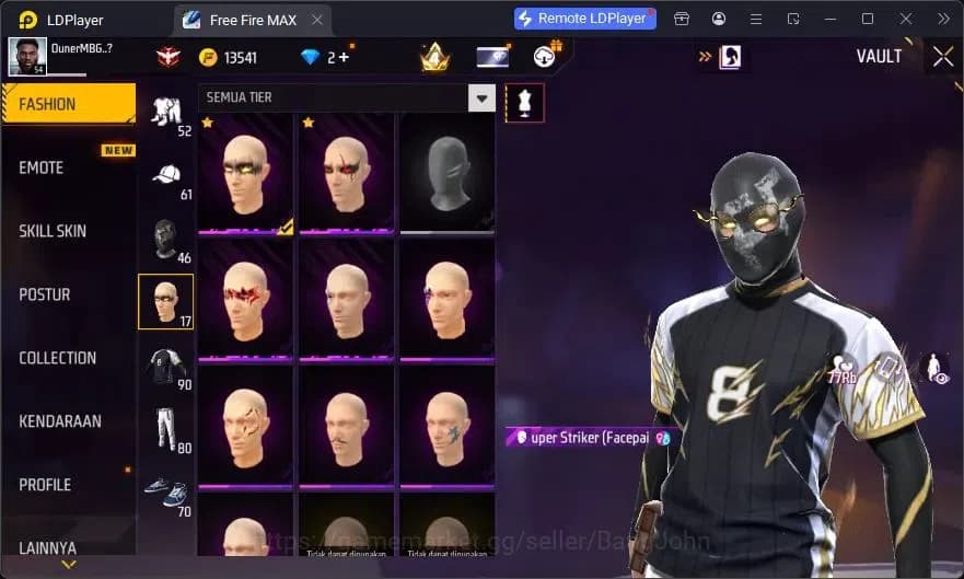 Free Fire Accounts Indonesia | Vault 90 | EVO XM8-Destiny Guardian| E image 17