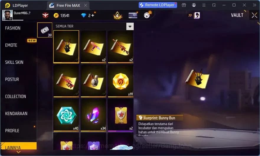 Free Fire Accounts Indonesia | Vault 90 | EVO XM8-Destiny Guardian| E image 6