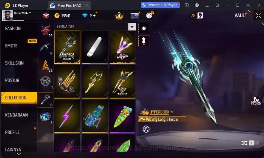 Free Fire Accounts Indonesia | Vault 90 | EVO XM8-Destiny Guardian| E image 9
