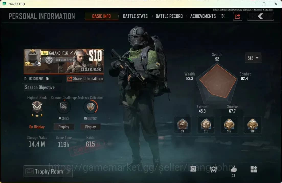 Arena Breakout Accounts Mobile | | LV 30 | SV 14.4 M | CV 2.9 M | Decree V image 1
