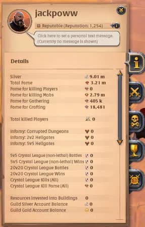 Albion Online Accounts ASIA|3,21M Total Fame -9,01M Silver|T8 Ore Miner-T image 1