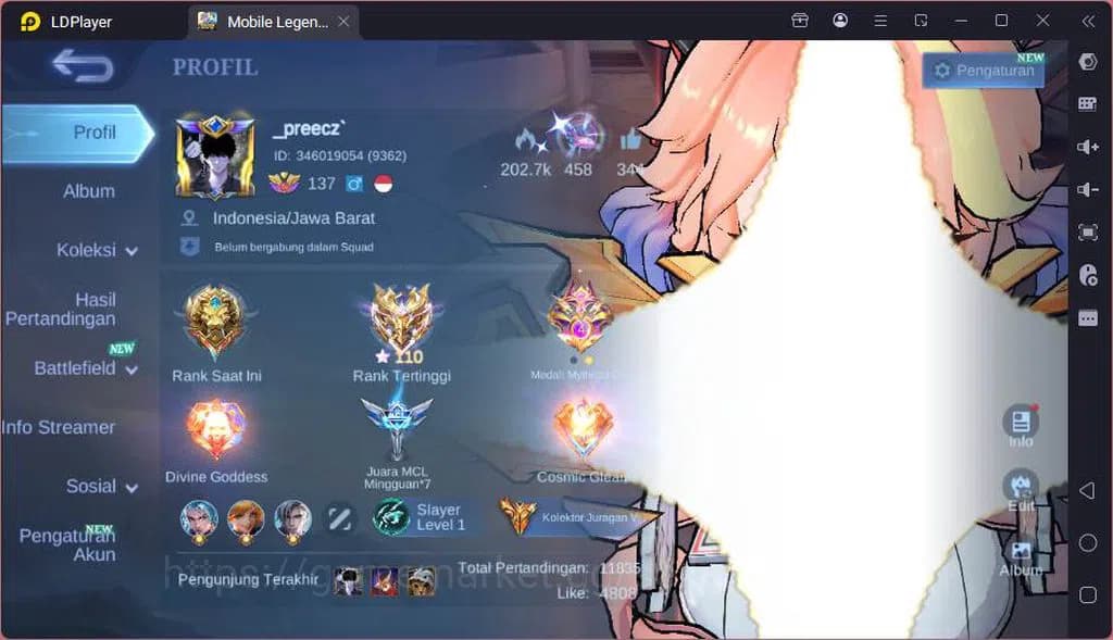 Mobile Legends: Bang Bang Accounts GLOBAL|Hero |Skin 511|Lgn Gusion+Lunox,Kof Chou,Na image 1