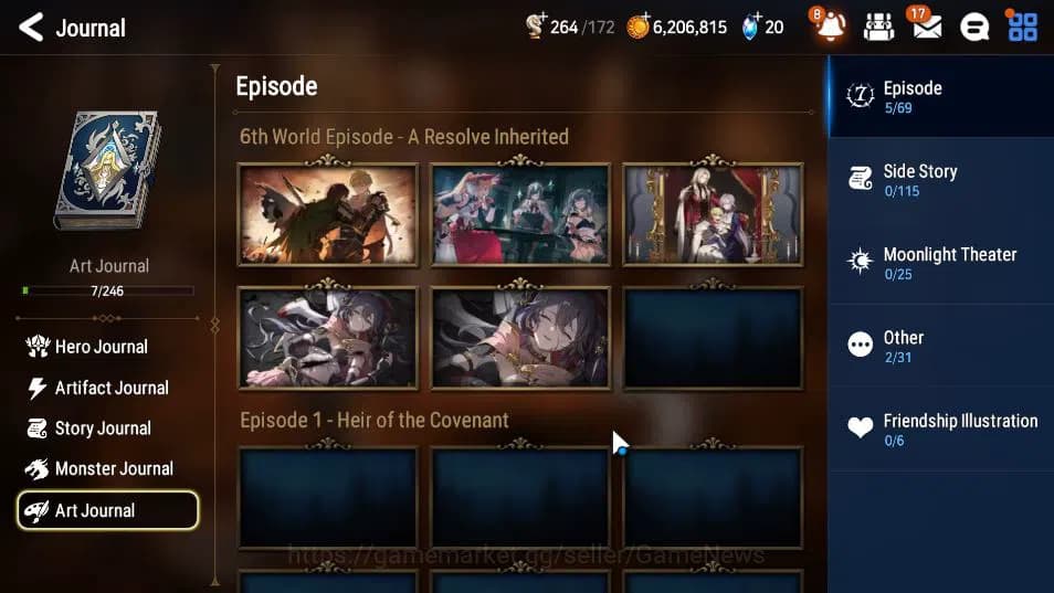 Epic Seven Accounts GLOBAL Unverif |New Era| 2 ML (LOT Scales,Arch Dem image 17