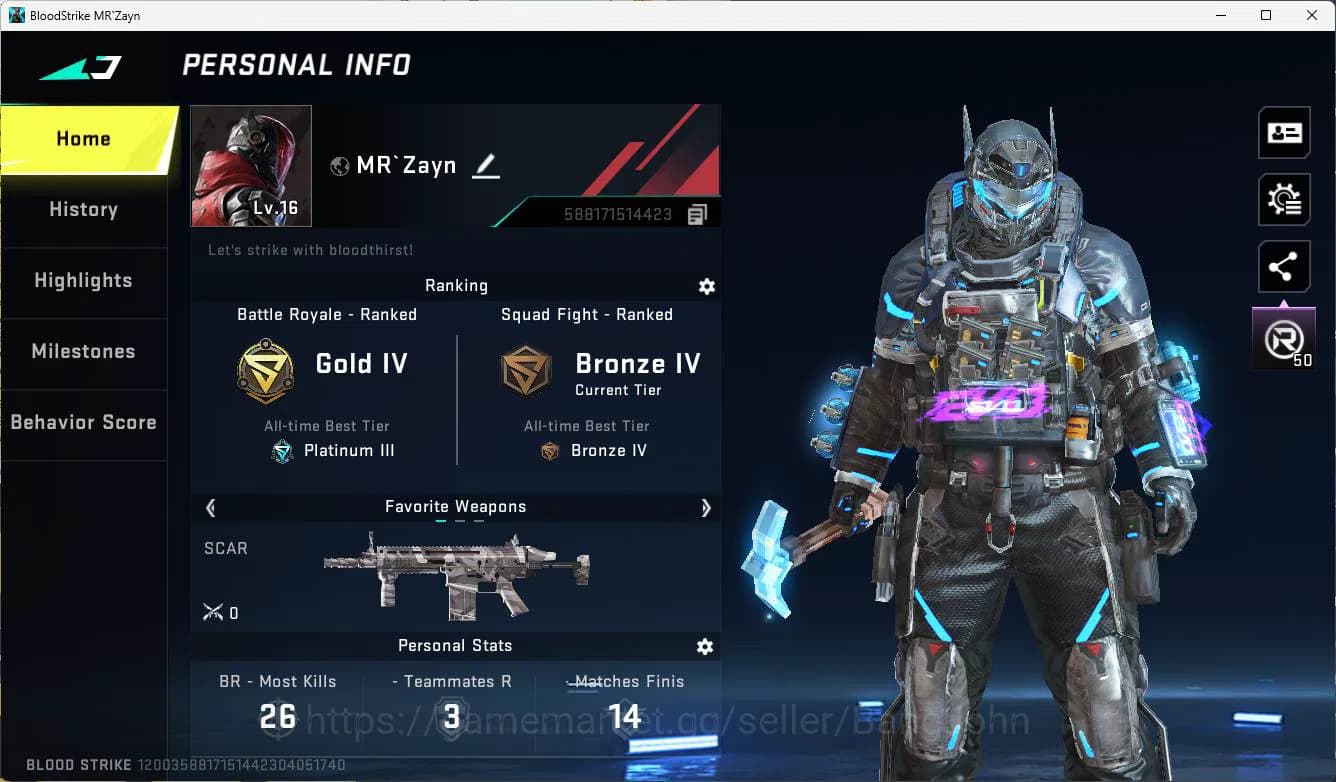 Blood Strike Accounts ASIA | ultra jet, ultra one handed axe, more detai image 1