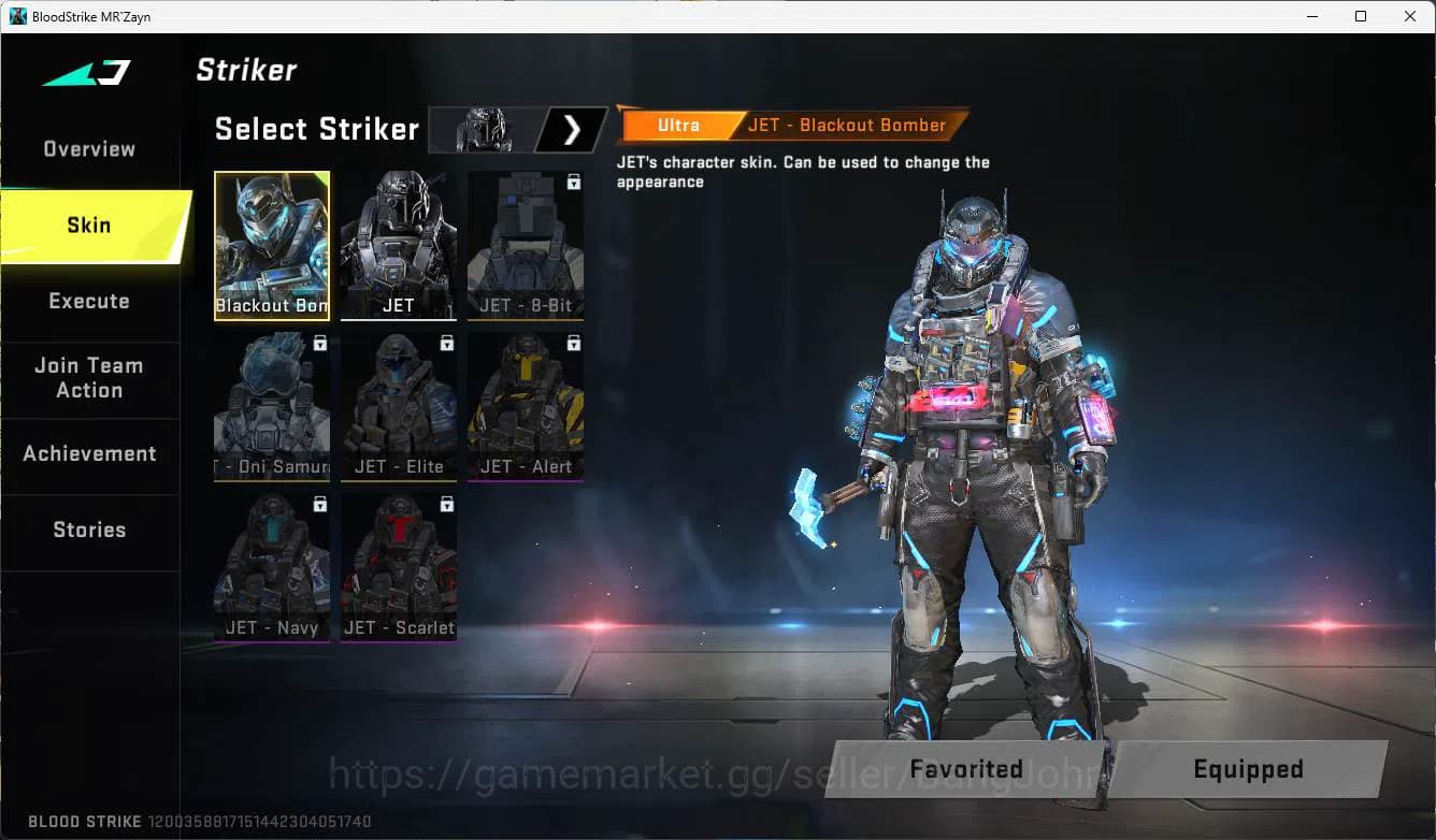 Blood Strike Accounts ASIA | ultra jet, ultra one handed axe, more detai image 3