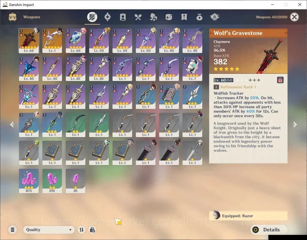 Genshin Impact Accounts Asia | AR 41 | Reoni ON| 1,8k Primo| 1 Limited+2(* image 4