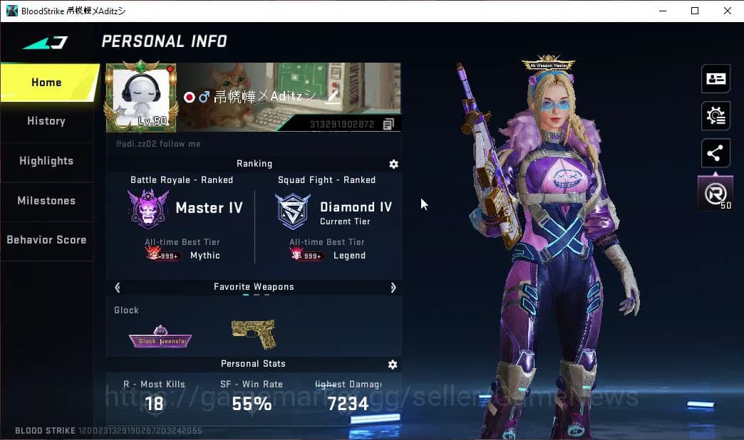 Blood Strike Accounts ASIA|ETERNAL ZERO-Odashadow|31 ULTRA M4A1,MP5,Gloc image 2