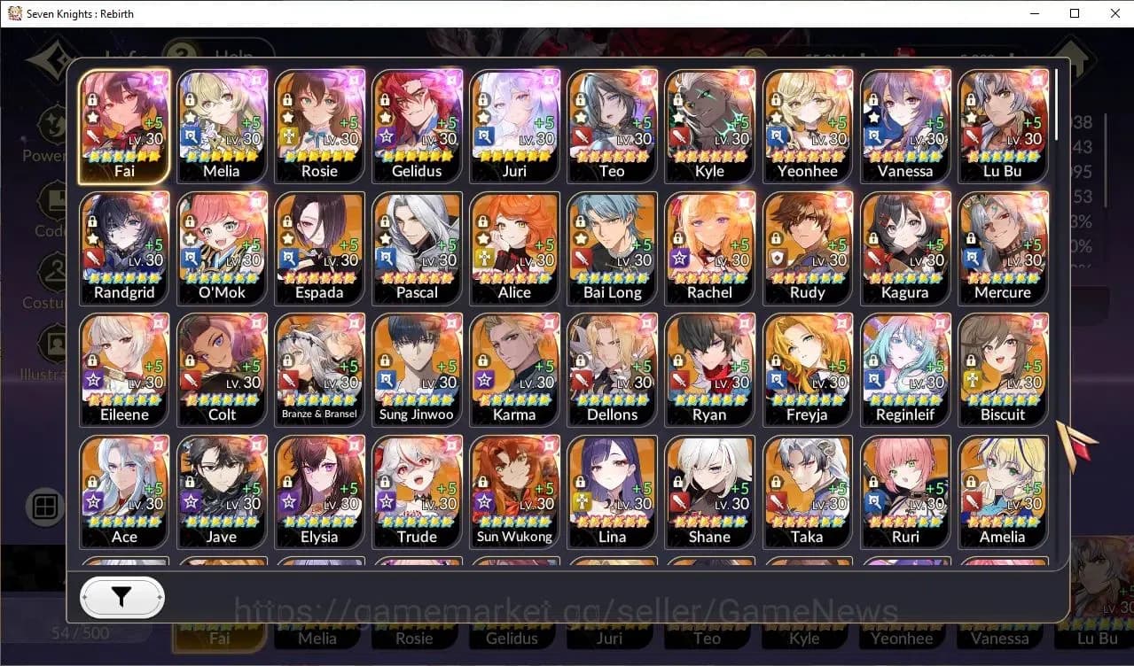 Seven Knights Re:Birth Accounts GlobalSEA|Full Ex-7k[FaiTC4,MeliaTC2,RosieTC1,Geli image 3
