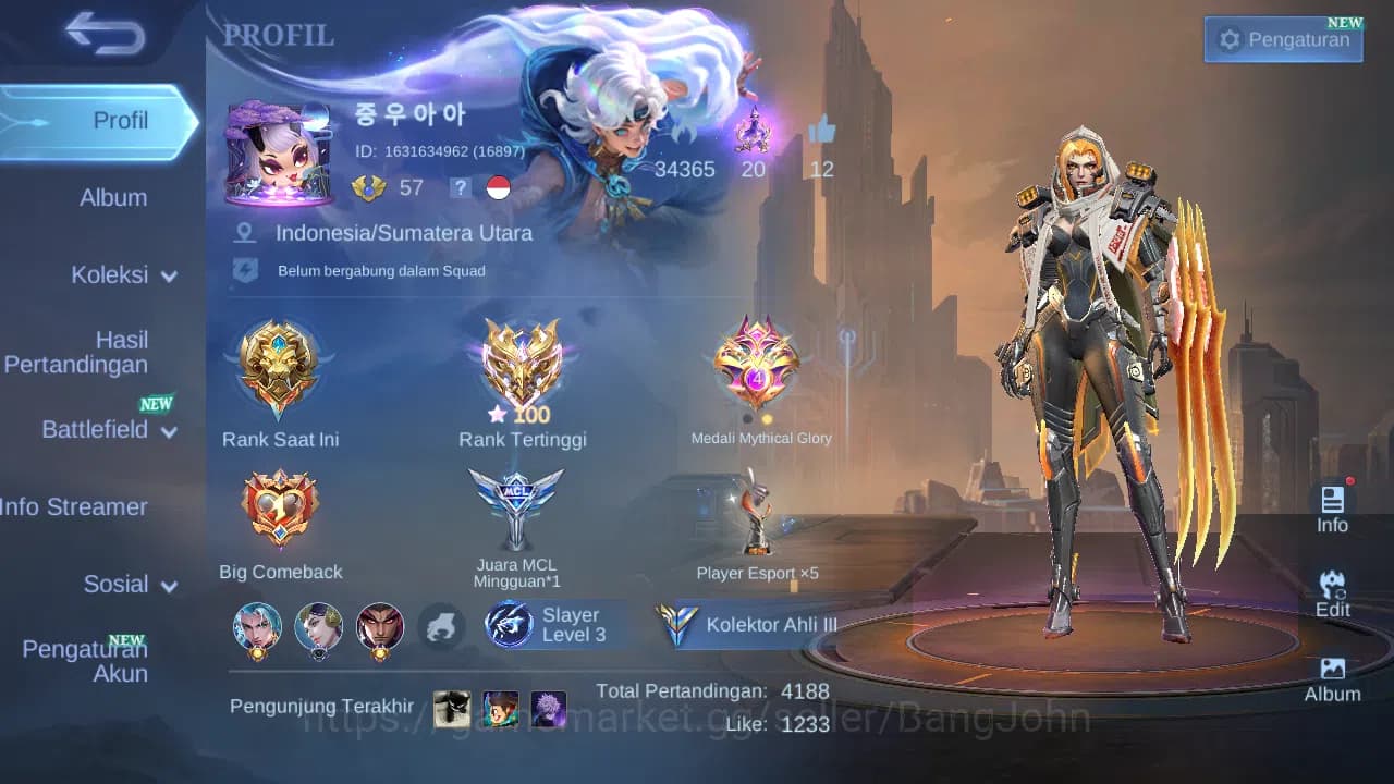 Mobile Legends: Bang Bang Accounts Hero 104 Skin 145 | CC Natalia | Epic balmond, har image 1