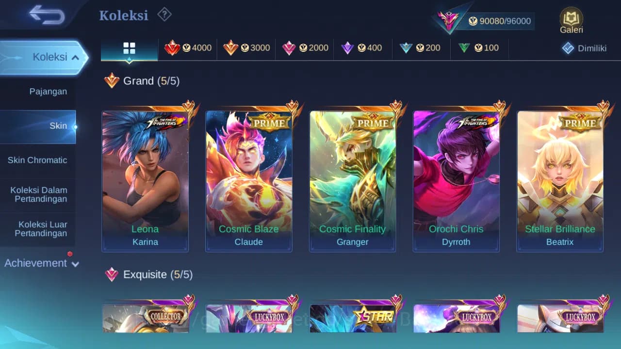 Mobile Legends: Bang Bang Accounts Hero 131 Skin 319 | KOF Dyrroth | Prime Granger, B image 2