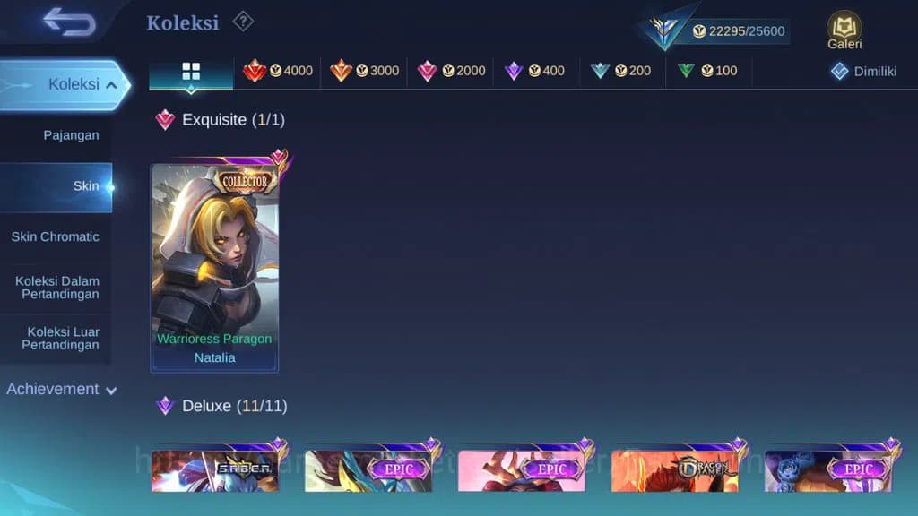 Mobile Legends: Bang Bang Accounts GLOBAL Hero 70 Skin 115 | CC Nata | Valentine Clau image 1