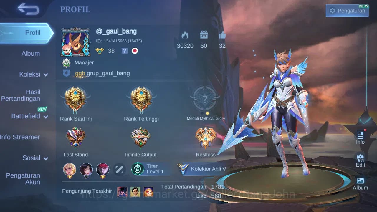 Mobile Legends: Bang Bang Accounts GLOBAL Hero 70 Skin 115 | CC Nata | Valentine Clau image 2