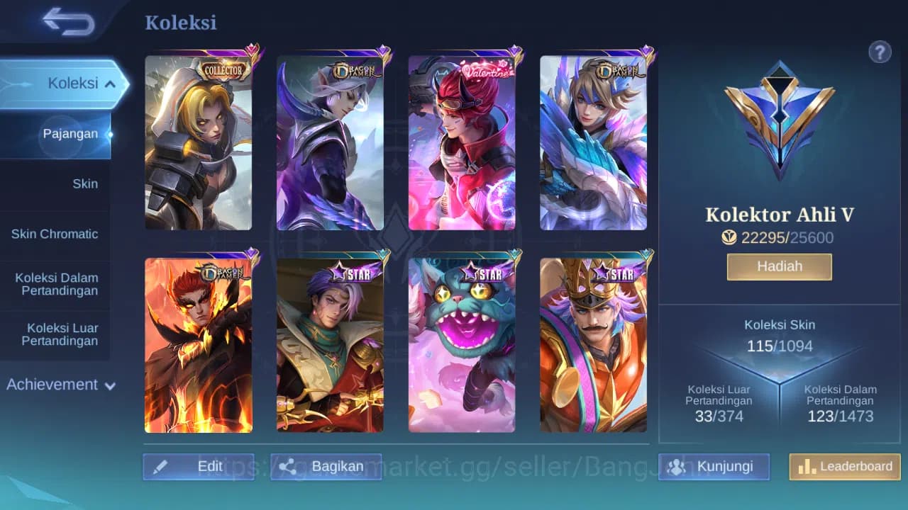 Mobile Legends: Bang Bang Accounts GLOBAL Hero 70 Skin 115 | CC Nata | Valentine Clau image 8