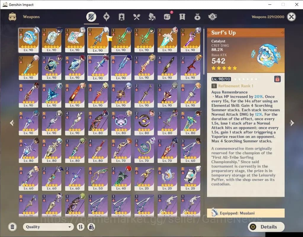 Genshin Impact Accounts Asia|AR60|13Limited+9(*5WP)|(Mualani,Ayaka,Kazuha, image 11