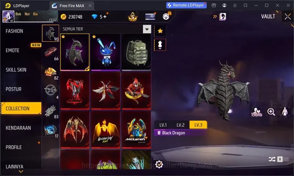 Free Fire Accounts Indonesia | Vault 375 | EVO-SCAR MEGALODON| SG Tro image 12