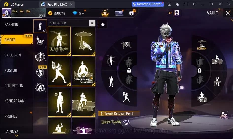 Free Fire Accounts Indonesia | Vault 375 | EVO-SCAR MEGALODON| SG Tro image 13