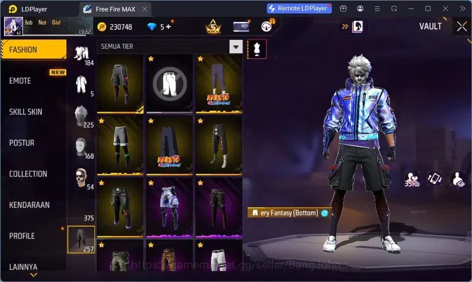 Free Fire Accounts Indonesia | Vault 375 | EVO-SCAR MEGALODON| SG Tro image 16