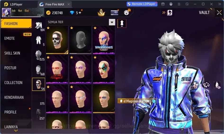 Free Fire Accounts Indonesia | Vault 375 | EVO-SCAR MEGALODON| SG Tro image 18