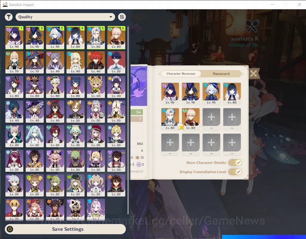 Genshin Impact Accounts Asia|AR 56|6 Limited 6+(*5WEP)|[Raiden,Clorinde,Fu image 2