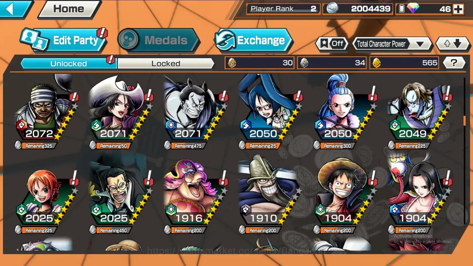 One Piece Bounty Rush Accounts GLOBAL|GF 565|4Ex|Monkey D Luffy,St Nusjuro,Law,Ka image 5