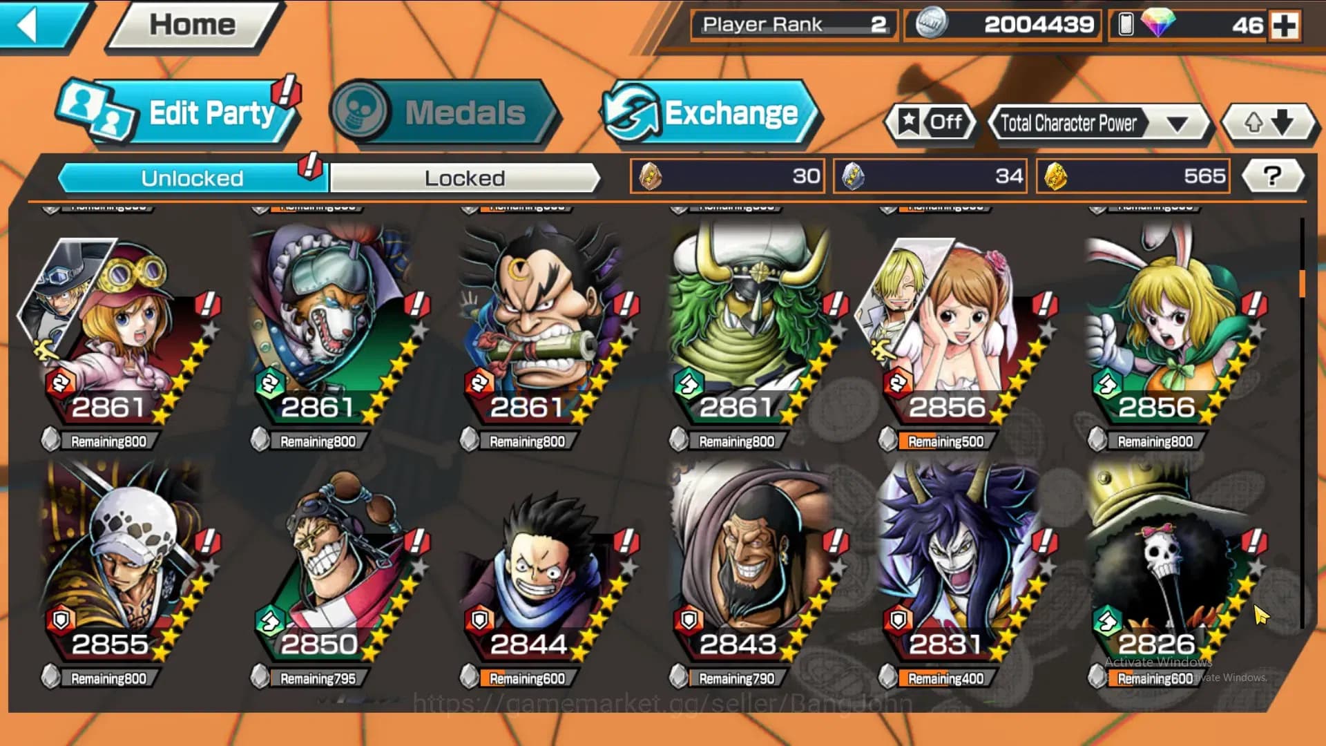 One Piece Bounty Rush Accounts GLOBAL|GF 565|4Ex|Monkey D Luffy,St Nusjuro,Law,Ka image 7