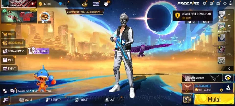Free Fire Accounts Indonesia |M1887 Sterling Conqueror Lv 6|SCAR Mega image 1