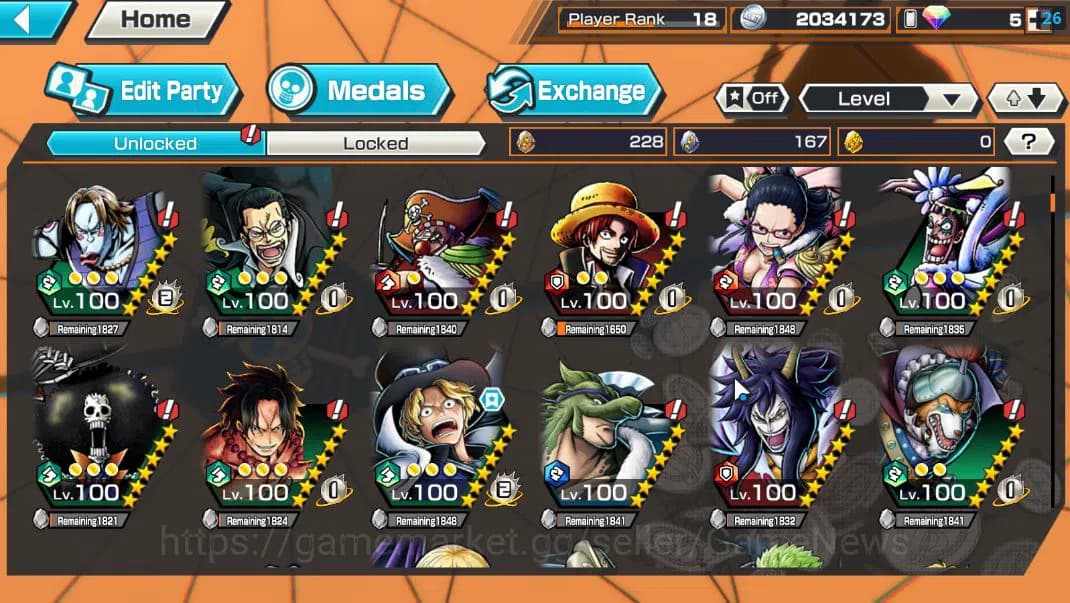 One Piece Bounty Rush Accounts Global|5 EX 1 MAX| Flame E Sabo,Blackbeard Kuzan,A image 7