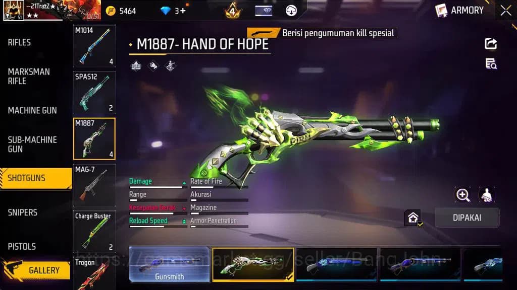 Free Fire Accounts Indonesia, vault 122, SG lumut, evo 2, bvundle cob image 1