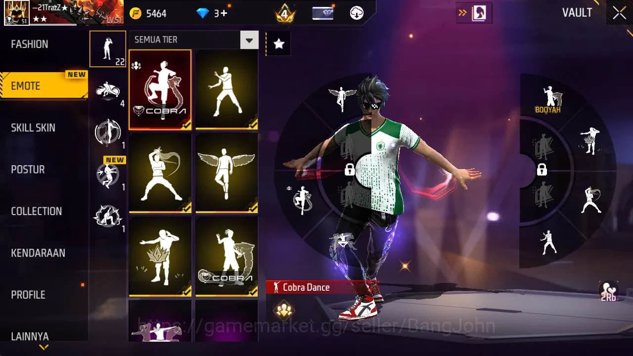 Free Fire Accounts Indonesia, vault 122, SG lumut, evo 2, bvundle cob image 3