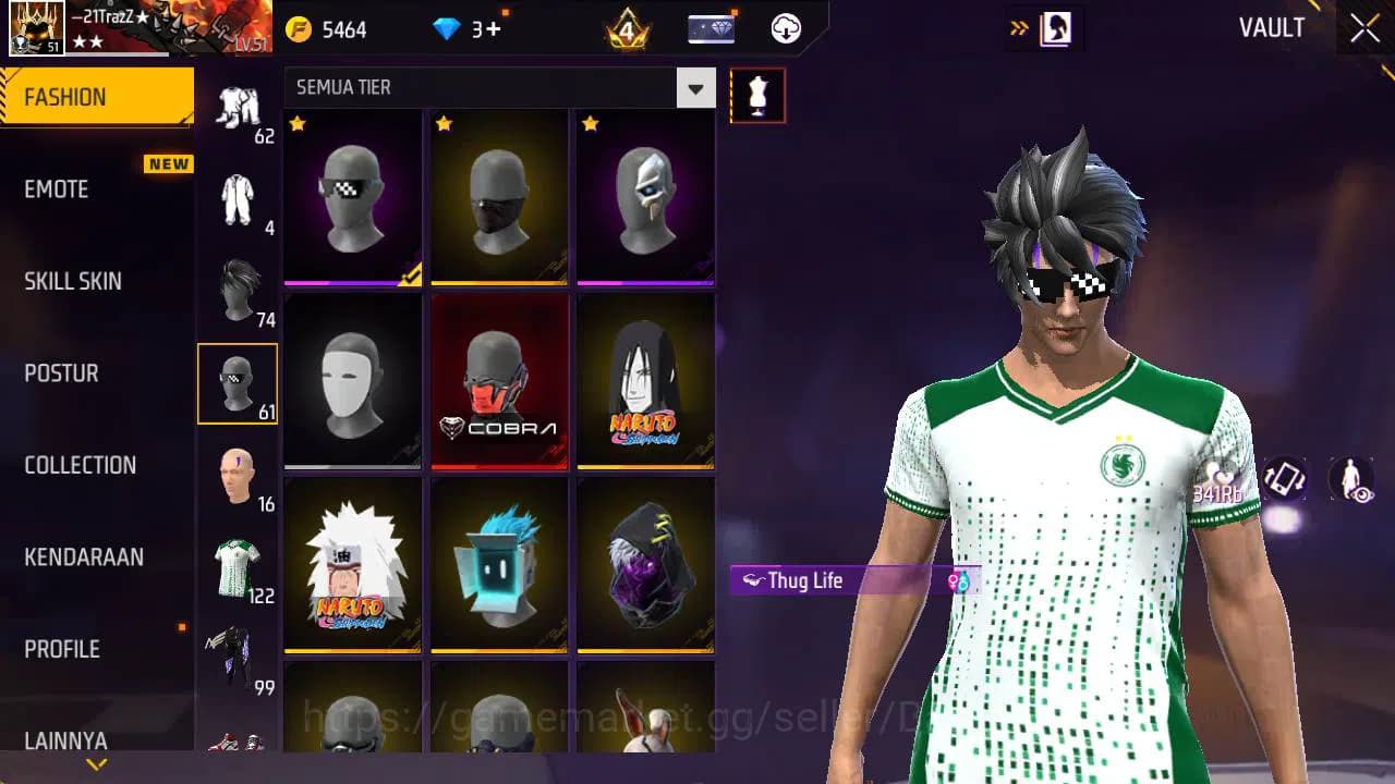 Free Fire Accounts Indonesia, vault 122, SG lumut, evo 2, bvundle cob image 9