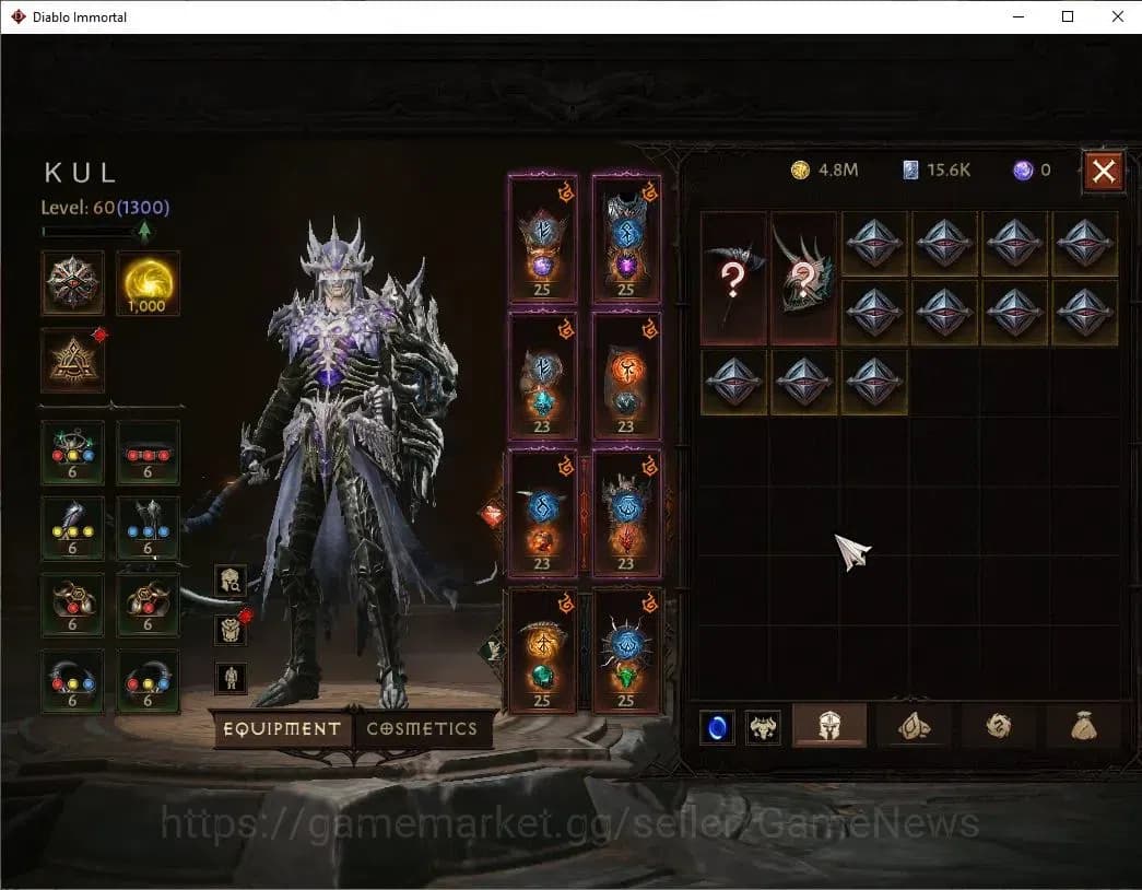 Diablo Immortal Accounts SEA - Bloodrime|CS ON|Lv60(1300)|Necromancer|CR 53 image 5
