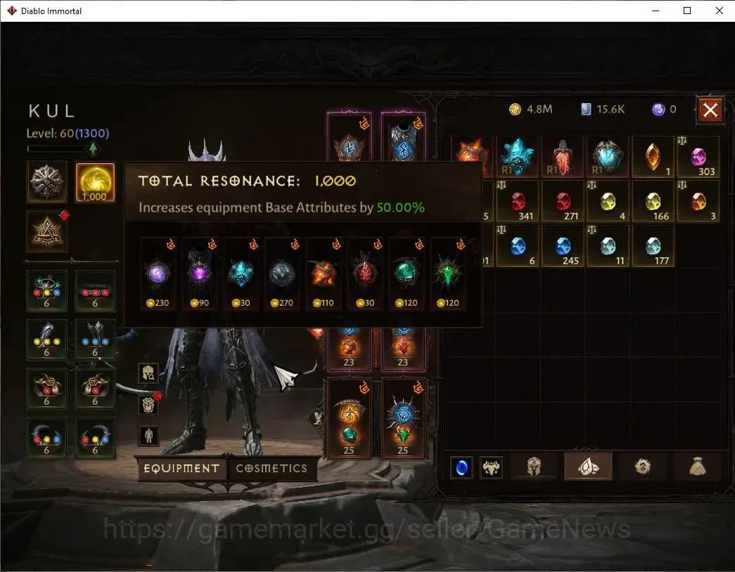 Diablo Immortal Accounts SEA - Bloodrime|CS ON|Lv60(1300)|Necromancer|CR 53 image 6