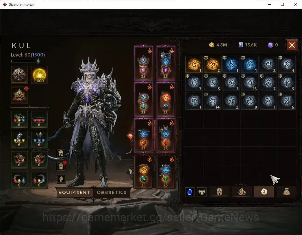 Diablo Immortal Accounts SEA - Bloodrime|CS ON|Lv60(1300)|Necromancer|CR 53 image 7